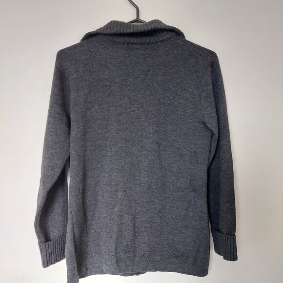 Talbots Men 100% Wool Grey Zip Sweater (Size S) - Picture 3 of 10